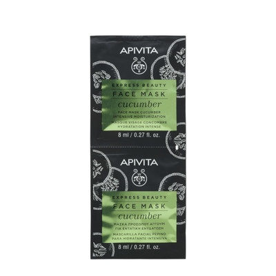 APIVITA EXPRESS BEAUTY, veido kaukė su agurkais, intensyviai drėkinanti, 8 ml, 2 vnt. paveikslėlis