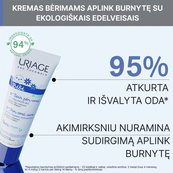 URIAGE BABY SOIN PERI-ORAL, kremas bėrimams aplink burnytę, 30 ml paveikslėlis