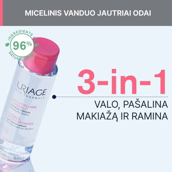 URIAGE, valomasis micelinis vanduo jautriai odai, 250 ml paveikslėlis