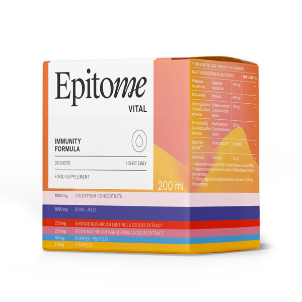 EPITOME VITAL IMMUNITY FORMULA, 20 geriamųjų dozių po 10 ml paveikslėlis