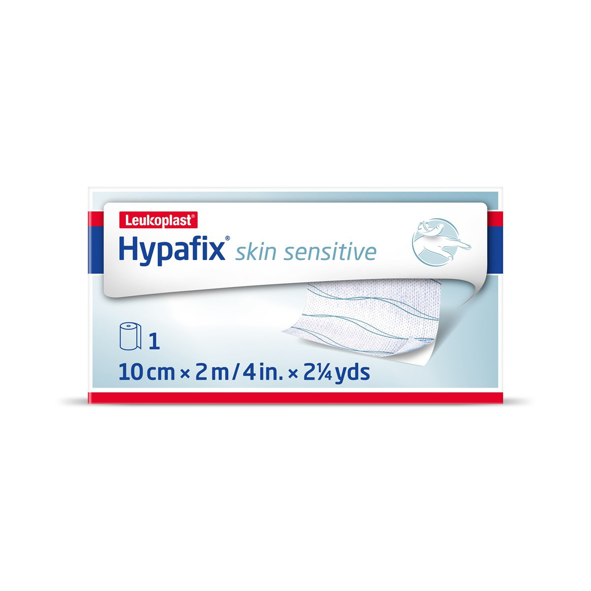 LEUKOPLAST Hypafix Skin Sensitive silikonu dengtas, neaustinis pleistras ritinėlyje 10 cm x 2 m, 1 vnt.