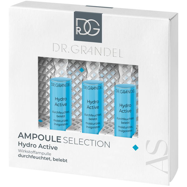 DR. GRANDEL HYDRO ACTIVE, aktyvių ingredientų koncentrato ampulės, 3 x 3 ml