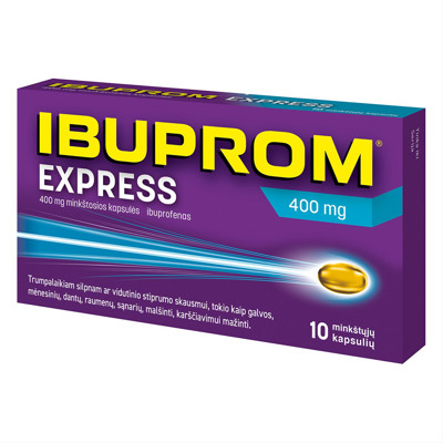 IBUPROM EXPRESS, 400 mg, minkštosios kapsulės, N10 paveikslėlis