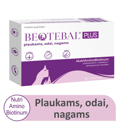 BEOTEBAL PLUS, plaukams, odai, nagams, tabletės, N30+10 paveikslėlis