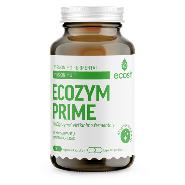 ECOSH Ecozym Prime su Digezyme virškinimo fermentais, 90 kapsulių paveikslėlis