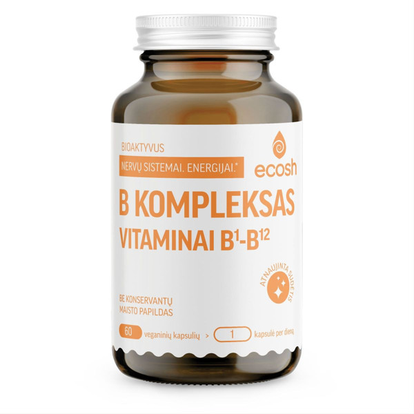 ECOSH, bioaktyvus B vitaminų kompleksas, 60 kapsulių paveikslėlis