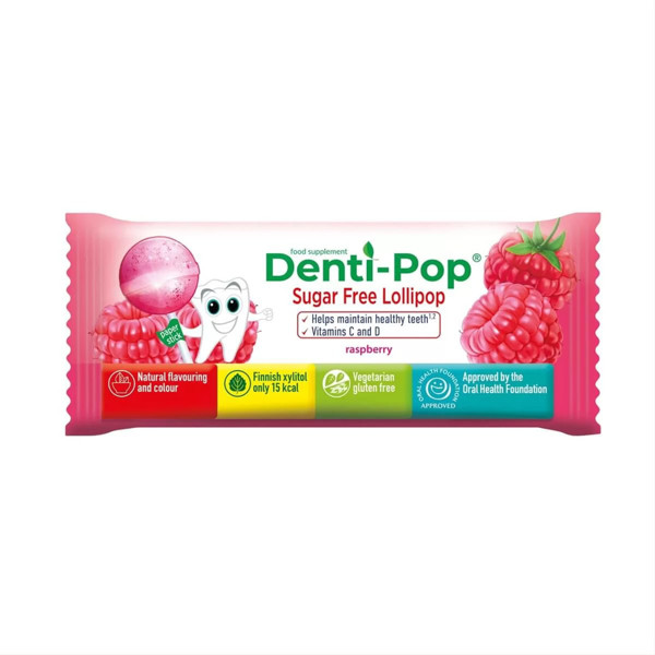 DENTI-POP, ledinukas su vit C ir D, aviečių skonio, N1 paveikslėlis