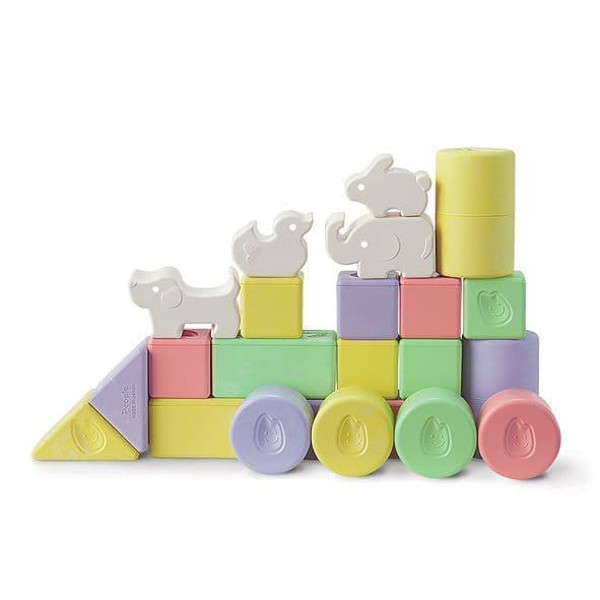 Mochi kaladėlių kūdikiams rinkinys iš natūralių ryžių “Rice Animal Blocks” MB029