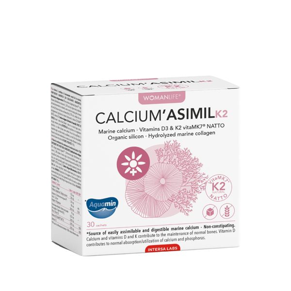 CALCIUM'ASIMIL K2+D3 kaulams ir kraujotakai, 30 paketėlių