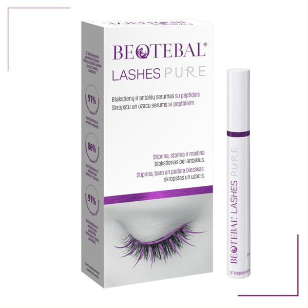 BEOTEBAL LASHES PURE, blakstienų ir antakių serumas su peptidais, 3 ml paveikslėlis