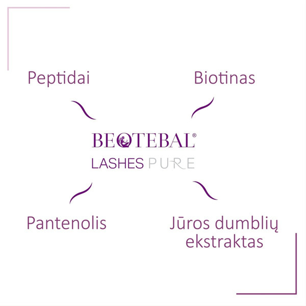 BEOTEBAL LASHES PURE, blakstienų ir antakių serumas su peptidais, 3 ml paveikslėlis