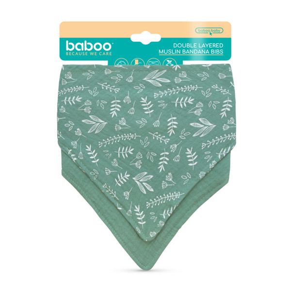 Baboo Seilinukas Bandana (2 vnt) Peachy Keen, Žalia, 0+ Mėn