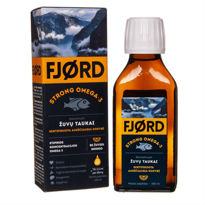 FJORD STRONG OMEGA-3, žuvų taukai, 100 ml paveikslėlis