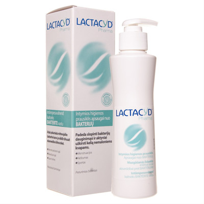 LACTACYD PHARMA ANTIBACTERIAL, intymios higienos prausiklis apsaugai nuo bakterijų, 250 ml paveikslėlis