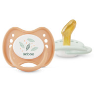 BABOO® Calmy lateksiniai ortodontiniai čiulptukai (2 vnt) su sterilizavimo dėž., Peachy Keen, 0+ mėn