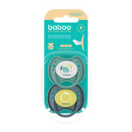 BABOO® Calmy silikoniniai ortodontiniai čiulptukai (2 vnt) su sterili. dėž., Lagoon Fiesta, 6+ mėn