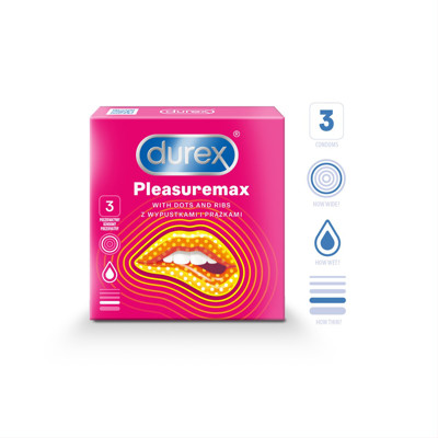 DUREX PLEASUREMAX, prezervatyvai, 3 vnt. paveikslėlis