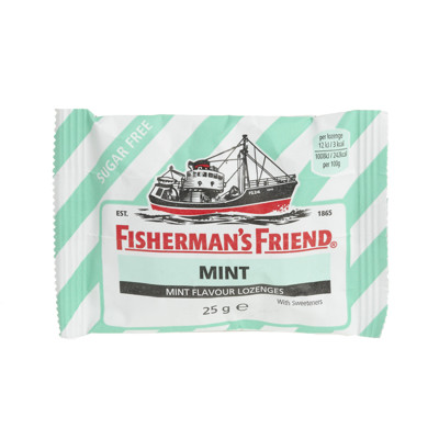 FISHERMAN'S FRIEND, becukrės mėtų skonio pastilės, 25 g paveikslėlis