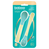 BABOO® šaukšteliai minkštu galiuku (2 vnt) Lagoon Fiesta, 4+ mėn