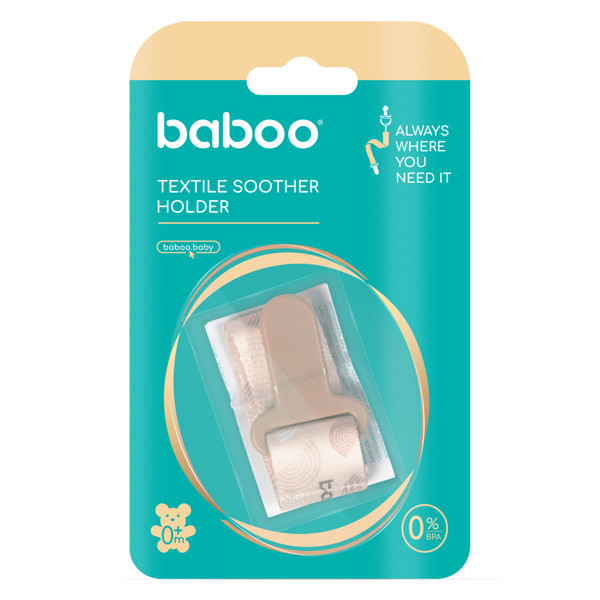 BABOO® tekstilinis čiulptuko laikiklis, Au Naturale, 0+ mėn