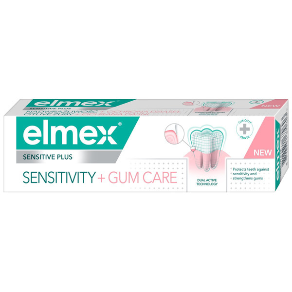 ELMEX SENSITIVE PLUS SENSITIVITY+GUM, dantų pasta, 75ml paveikslėlis