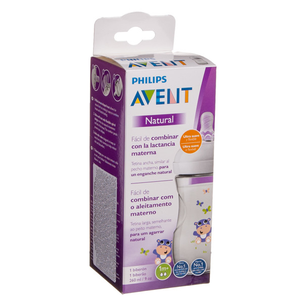 PHILIPS AVENT, buteliukas "Natural" HIPPO, SCF070/22, 260 ml paveikslėlis