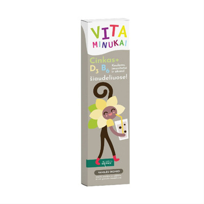 Acorus Balance VITAMINUKAI vitaminai šiaudeliuose su vitaminu D3, Vanilės skonio, 60 g (6 g x 10 vnt.) (Acorus Calamus) paveikslėlis
