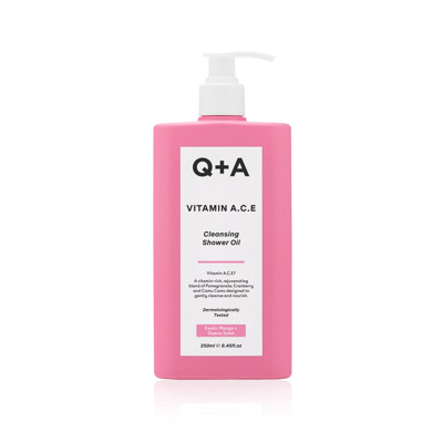 Q+A VITAMIN A.C.E. CLEANSING SHOWER OIL, valomasis dušo aliejus, 250ml