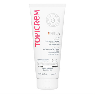 TOPICREM MELA, drėkinamasis, apsauginis kūno losjonas, SPF15, 200ml