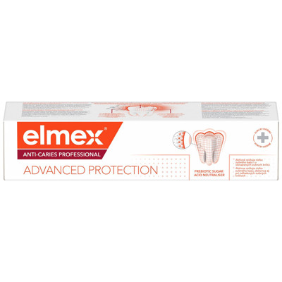 ELMEX ANTI-CARIES PROFESSIONAL ADVANCED PROTECTION, dantų pasta apsaugai nuo ėduonies, nuo 7 metų, 75ml paveikslėlis