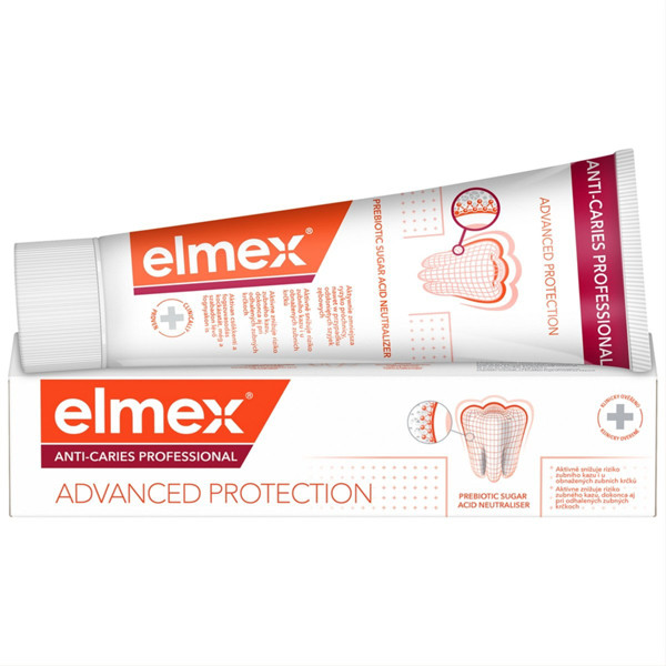 ELMEX ANTI-CARIES PROFESSIONAL ADVANCED PROTECTION, dantų pasta apsaugai nuo ėduonies, nuo 7 metų, 75ml paveikslėlis