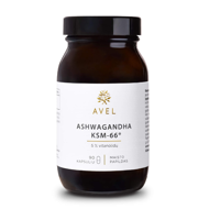 ASHWAGANDHA KSM-66, 90 kapsulių paveikslėlis