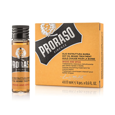 WOOD & SPICE HOT OIL TREATMENT, karštas aliejus barzdos priežiūrai, 4x17ml
