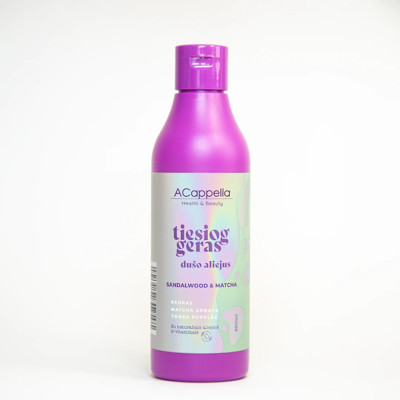 ACappella TIESIOG GERAS Dušo aliejus, SANDALWOOD & MATCHA, 250 ml
