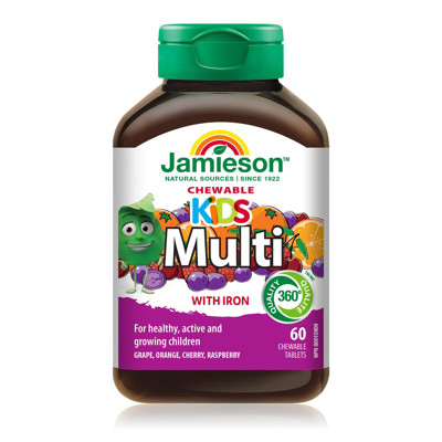 JAMIESON VITA-VIM MULTI FOR KIDS, vaikams, 60 kramtomųjų tablečių paveikslėlis