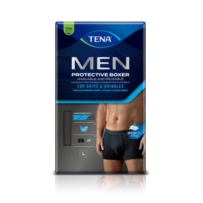 TENA MEN PROTECTIVE BOXER BLACK L, apsauginės kelnaitės, 1 vnt.  paveikslėlis