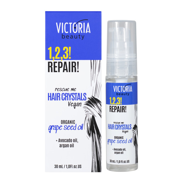 Victoria Beauty 1,2,3! Repair! Blizgesio suteikiantis serumas sausiems, pažeistiems plaukams, 30ml