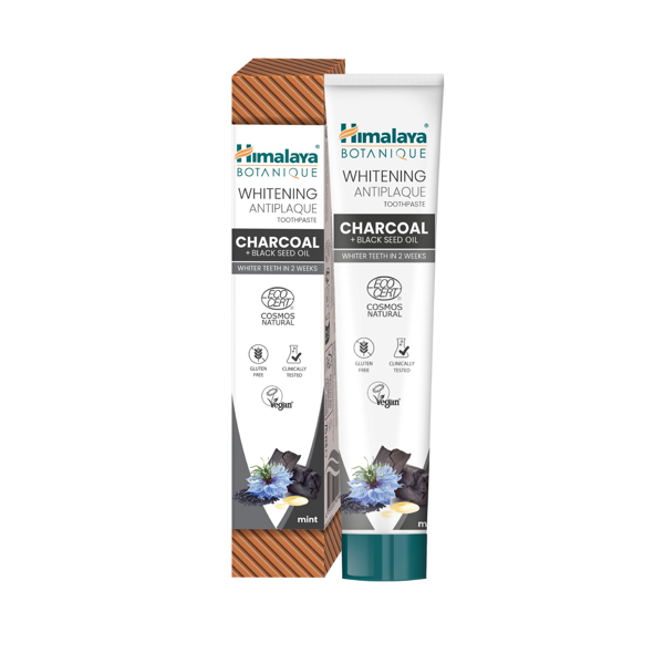 Balinanti dantų pasta Himalaya Botanique 75ml su aktyvuota anglimi ir juodgrūdžių aliejumi