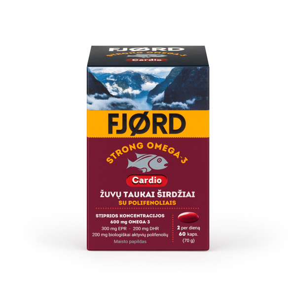 FJORD STRONG OMEGA-3 CARDIO, 60 kapsulių paveikslėlis