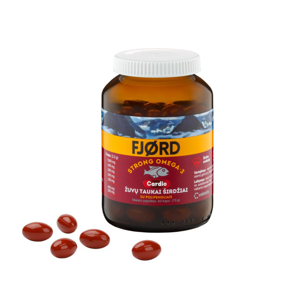 FJORD STRONG OMEGA-3 CARDIO, 60 kapsulių paveikslėlis