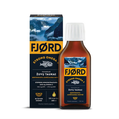 FJORD STRONG OMEGA-3, žuvų taukai, 100 ml paveikslėlis