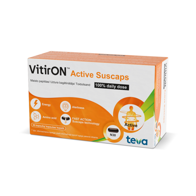 VitirON, Active Suscaps 100 % daily dose, 30 kapsulių paveikslėlis