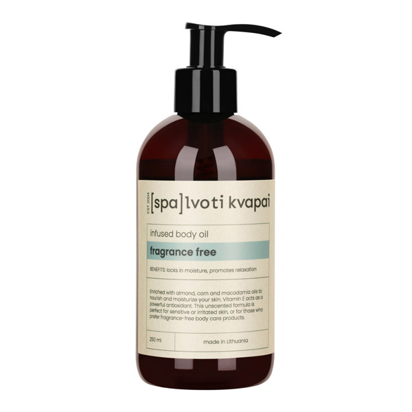 Spalvoti Kvapai Kūno aliejus Fragrance free, 250 ml