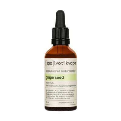 Spalvoti Kvapai Šalto spaudimo nerafinuotas grynas aliejus Grape Seed, 50 ml