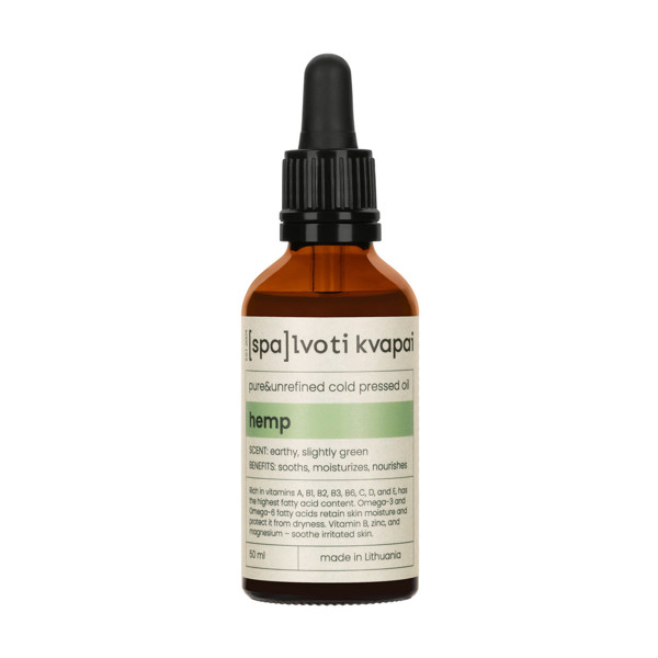 Spalvoti Kvapai Šalto spaudimo nerafinuotas grynas aliejus Hemp, 50 ml