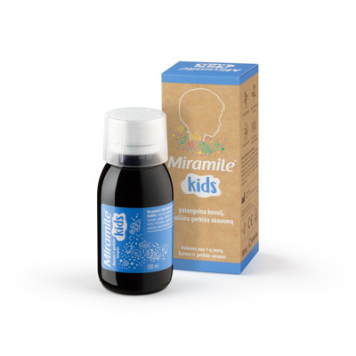 MIRAMILE KIDS, burnos ir gerklės sirupas, 100 ml paveikslėlis