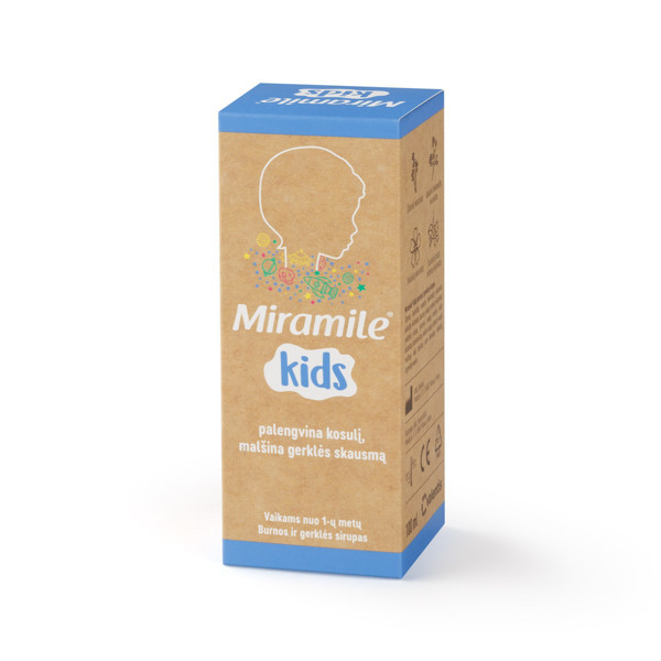 MIRAMILE KIDS, burnos ir gerklės sirupas, 100 ml paveikslėlis
