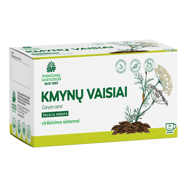 ŠVENČIONIŲ VAISTAŽOLĖS KMYNŲ VAISIAI, 1,5 g, žolelių arbata, 24 vnt. paveikslėlis