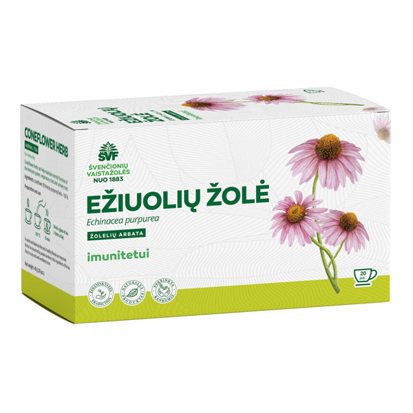 ŠVENČIONIŲ VAISTAŽOLĖS EŽIUOLIŲ ŽOLĖ, žolelių arbata, 2 g, 20 vnt. paveikslėlis