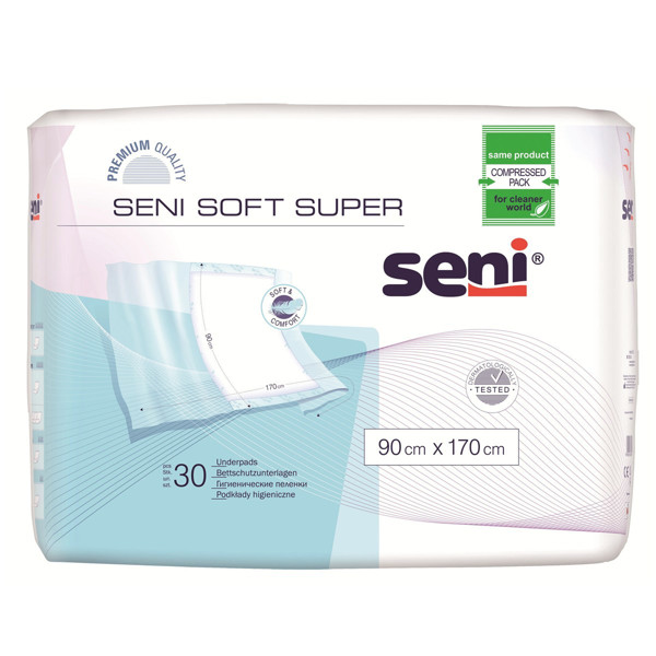 SENI SOFT SUPER, paklotai, 90 cm x 170 cm, su apgaubiančiais kraštais, 30 vnt. paveikslėlis